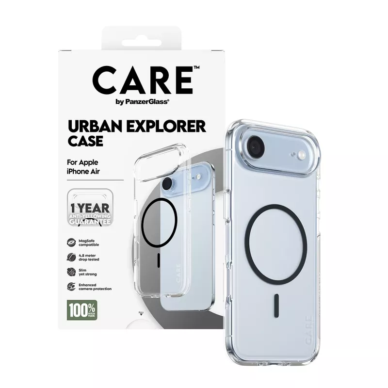 Cover PanzerGlass CARE by Flagship Case Transparent Urban Explorer Black MagSafe iPhone 17 Air