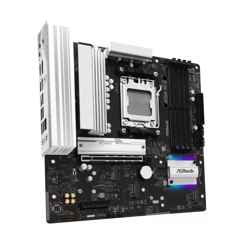 ASRock Motherboard A620AM Pro Rs AM5 AMD A620A 4 X DDR5 1 X HDMI 2.1 Tmds/frl 8g Compatible 1 X DisplayPort 1.4 With DSC mATX