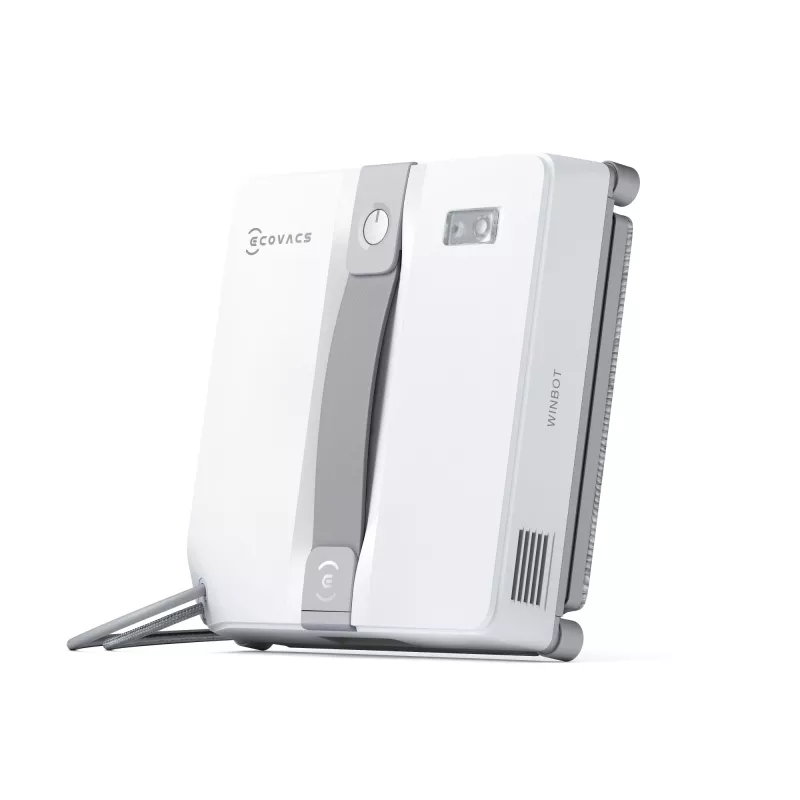 Window cleaner Ecovacs WINBOT MINI — suction, battery Li‑Ion, min window 22×25 cm, 1.3 kg, 215×215×55 mm, grey/white