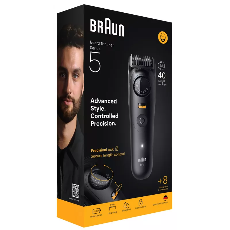 Braun BeardTrimmer 5 BT5560 beard trimmer Battery 40 2 cm Wet & Dry Black