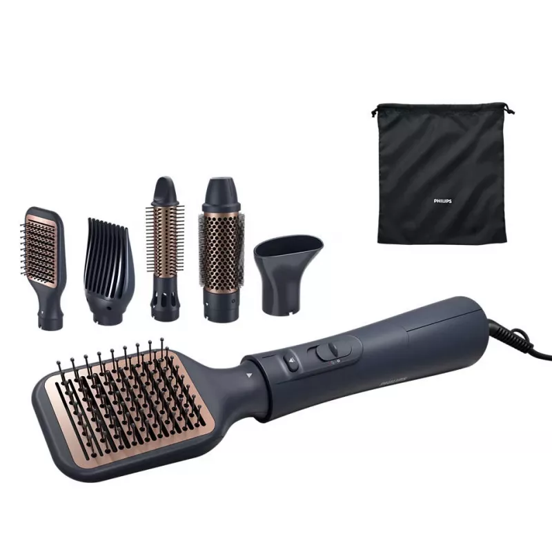 Hair styling kit Philips 5000 series BHA530/00 — hair straightener & curler, 1000 W, 3 heating levels, ionic, 5 attachments, 2 m cord, black