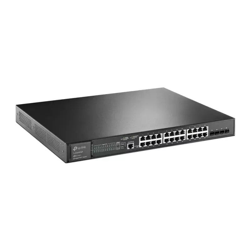 TP-Link Omada 24-Port Gigabit and 4-Port 10GE SFP+ L2+ Managed Switch with 24-Port PoE+