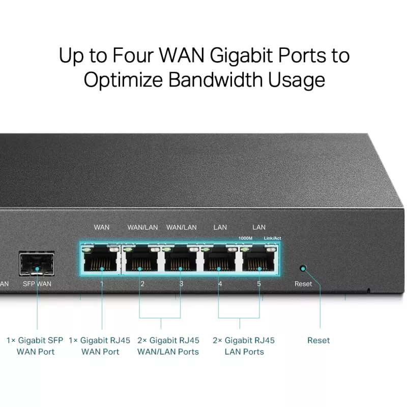 TP-Link SafeStream Gigabit Multi-WAN VPN Router, Ethernet WAN, Gigabit Ethernet, Black