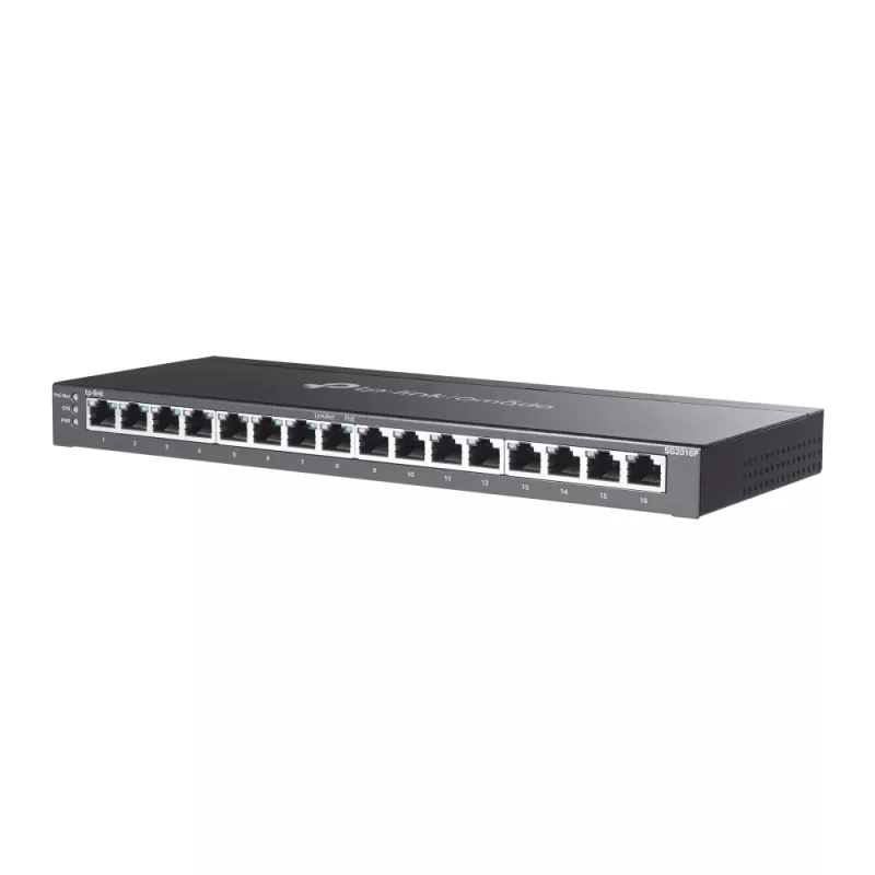 TP-Link Omada 16-Port Gigabit Smart Switch with 8-Port PoE+, Managed, L2/L2+, Gigabit Ethernet (10/100/1000), Power over Ethernet (PoE), Rack mounting