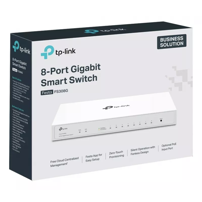 TP-Link Festa FS308G Managed L2/L2+ Gigabit Ethernet (10/100/1000) Power over Ethernet (PoE) White