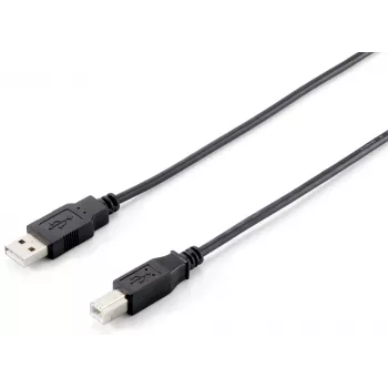 Equip USB 2.0 Type A to Type B Cable, 1.0m, Black, 1 m, USB A, USB B, USB 2.0, Male/Male, Black