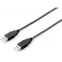 Equip USB 2.0 Type A Cable, 1.8m, Black, 1.8 m, USB A, USB A, USB 2.0, Male/Male, Black