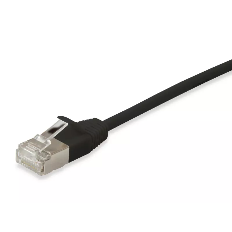 Equip Cat.6A F/FTP Slim Patch Cable, 0.25m, Black, 0.25 m, Cat6a, F/FTP (FFTP), RJ-45, RJ-45, Black