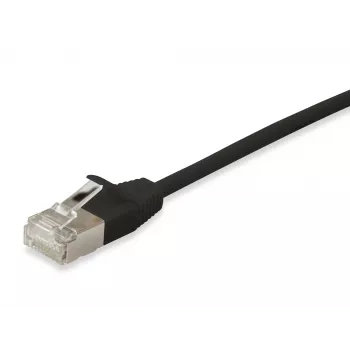 Equip Cat.6A F/FTP Slim Patch Cable, 2m, Black, 2 m, Cat6a, F/FTP (FFTP), RJ-45, RJ-45, Black