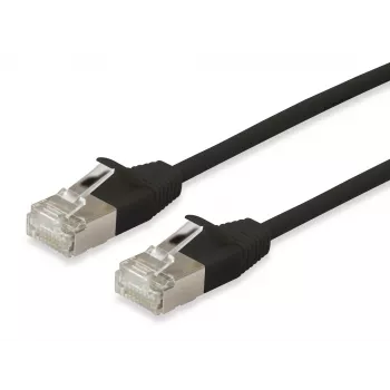 Equip Cat.6A F/FTP Slim Patch Cable, 7.5m, Black, 7.5 m, Cat6a, F/FTP (FFTP), RJ-45, RJ-45, Black