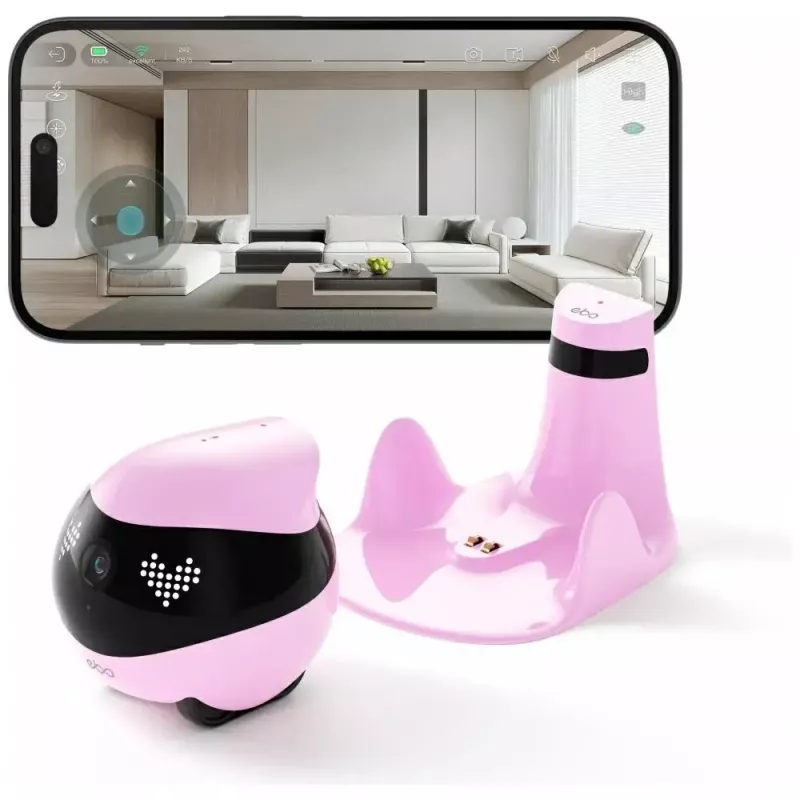 Monitoring robot Enabot EBO AIR 2 — mobile home camera, pink