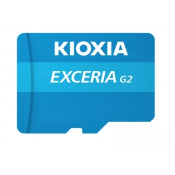 MicroSDHC memory card Kioxia EXCERIA G2 128 GB UHS-III U3 V30 A1, read 100 MB/s, write 50 MB/s, blue