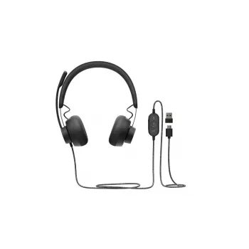 LOGITECH Zone Wired - USB-c / USB-a - Headset - Msft Teams Zone - Black