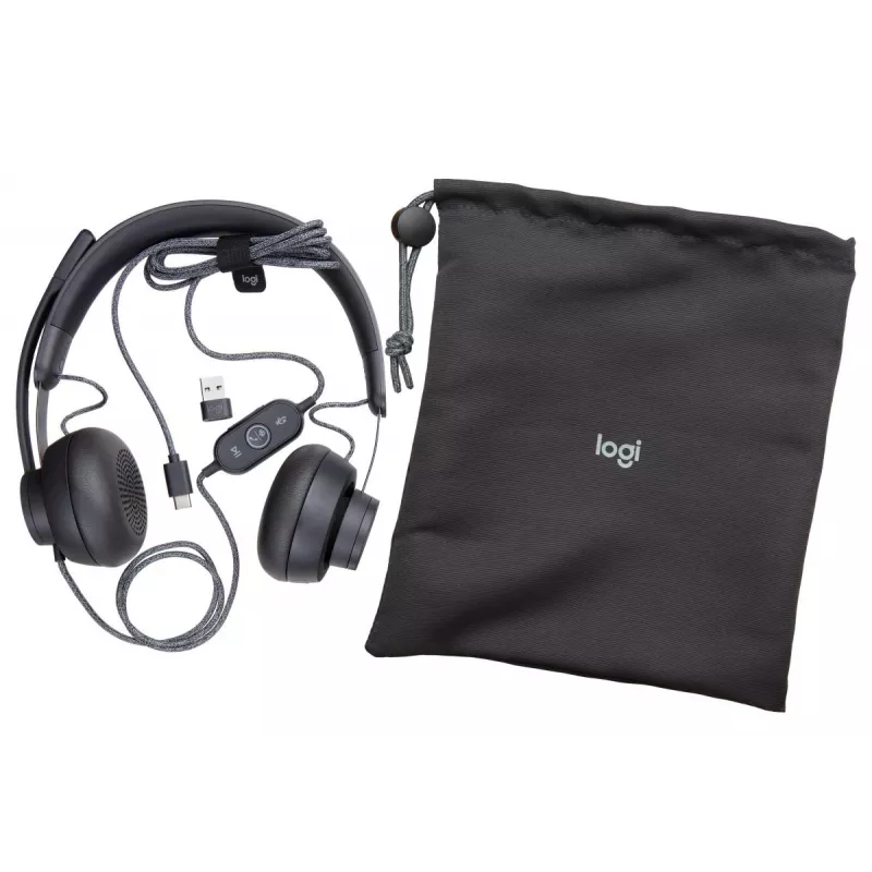 LOGITECH Zone Wired - USB-c / USB-a - Headset - Msft Teams Zone - Black