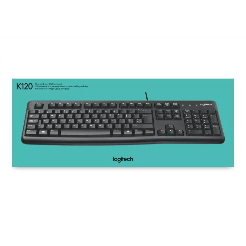 LOGITECH K120 Keyboard - USB Corded - Qwerty Us/int'l