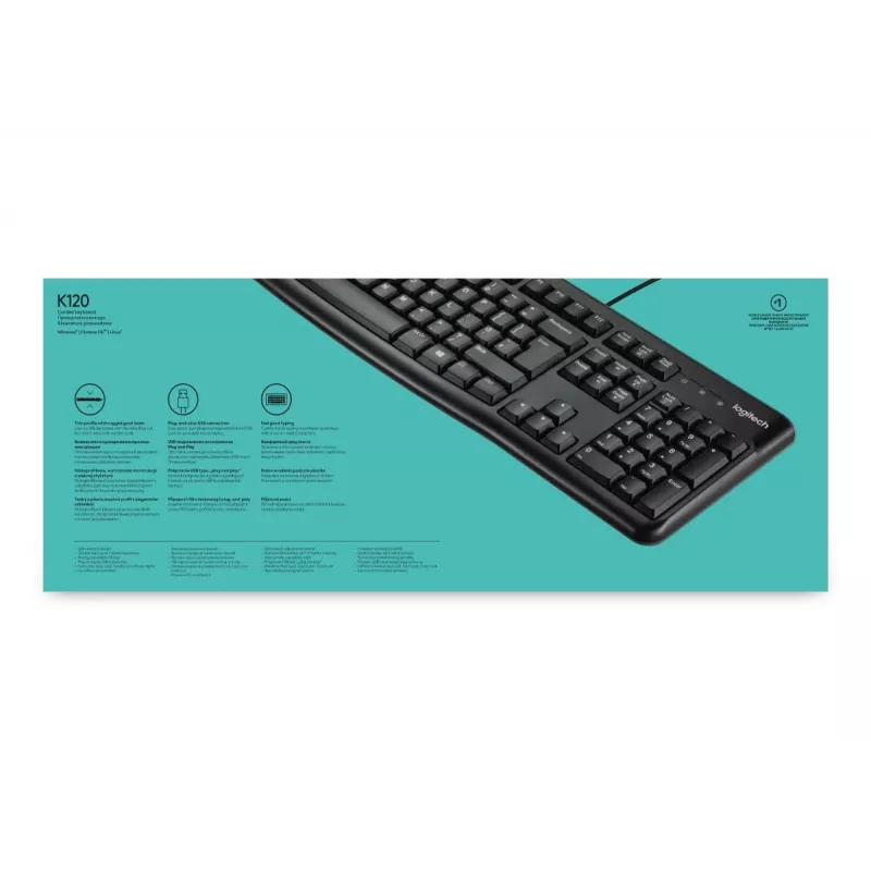 LOGITECH K120 Keyboard - USB Corded - Qwerty Us/int'l