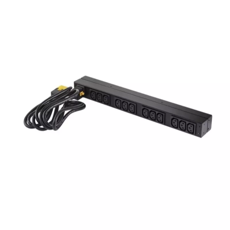 APC NetShelter Basic Rack PDU, 1U, 1PH, 3.7kW 230V 16A or 3.3kW 208V 16A, x12 C13 outlets, C20 cord