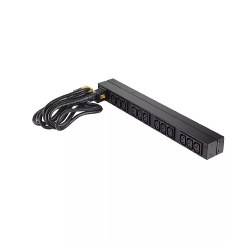 APC NetShelter Basic Rack PDU, 1U, 1PH, 3.7kW 230V 16A or 3.3kW 208V 16A, x12 C13 outlets, C20 cord
