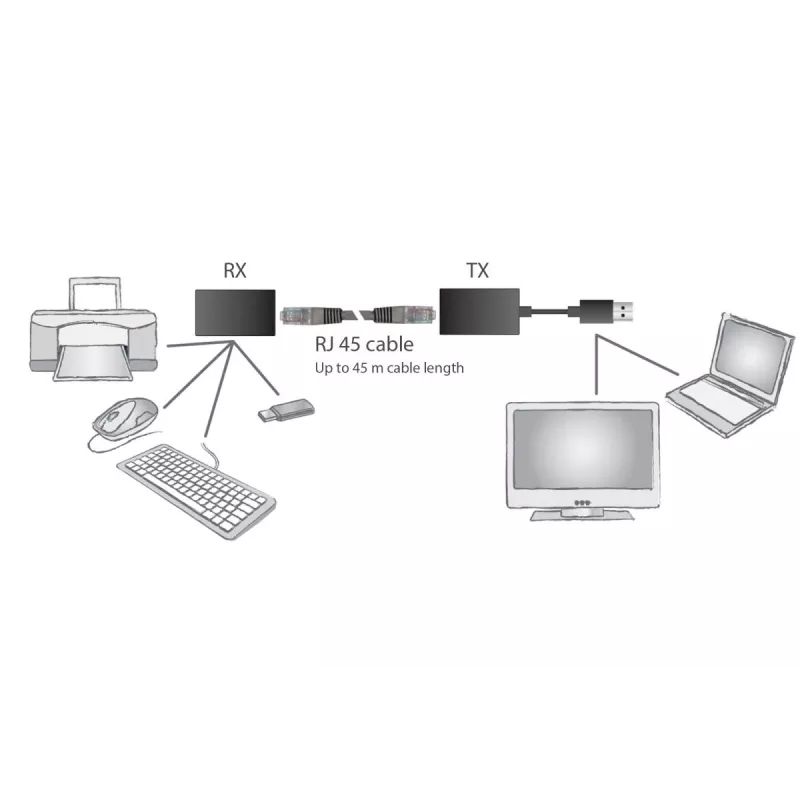 DIGITUS USB 1.1 extender over Cat5/5e/6