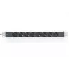 DIGITUS 1U Aluminum PDU, rackmountable rated power: 16A, 4000W, 250VAC 50/60Hz, 8x safety outlets