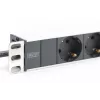 DIGITUS 1U Aluminum PDU, rackmountable rated power: 16A, 4000W, 250VAC 50/60Hz, 8x safety outlets