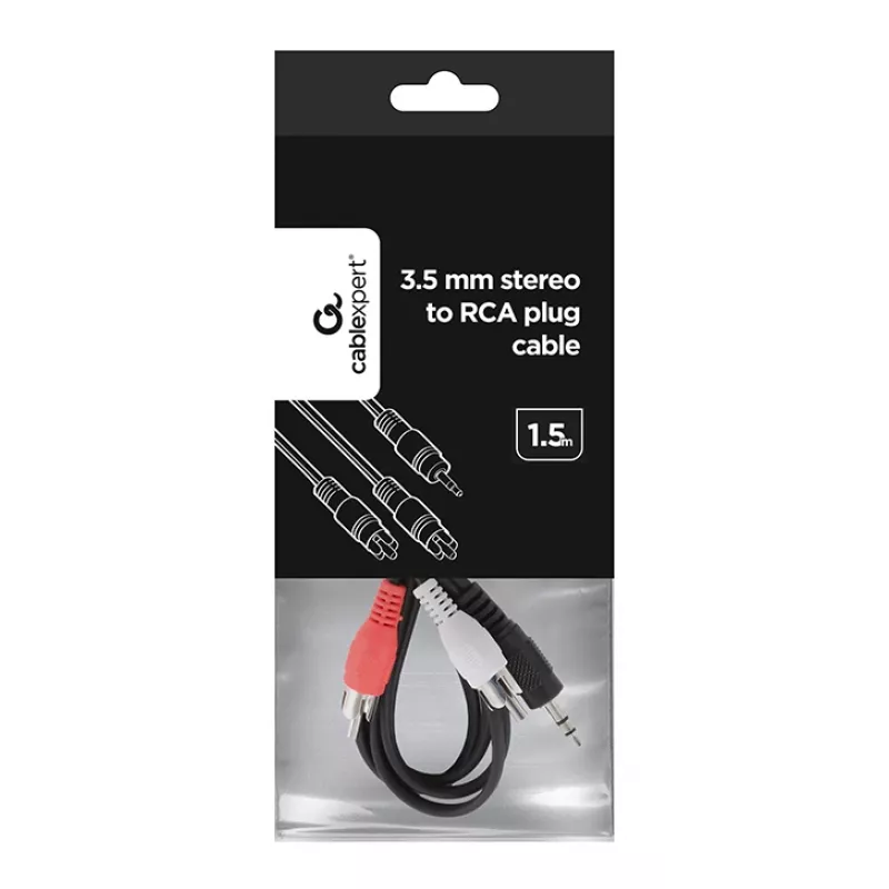 GEMBIRD 3.5mm Stereo To RCA Plug Cable 1.5m