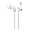 GEMBIRD Power Cord (C7) With 90 Degree Angled Connectors, VDE Approved, 2.5m, White