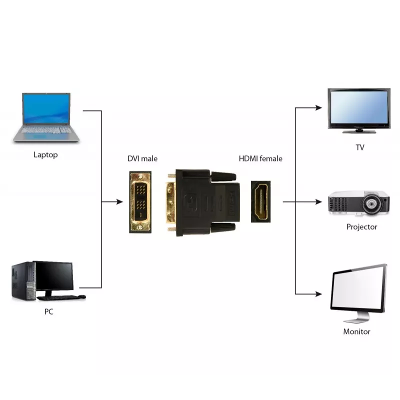 Cable gender changer Gembird A-HDMI-DVI-2