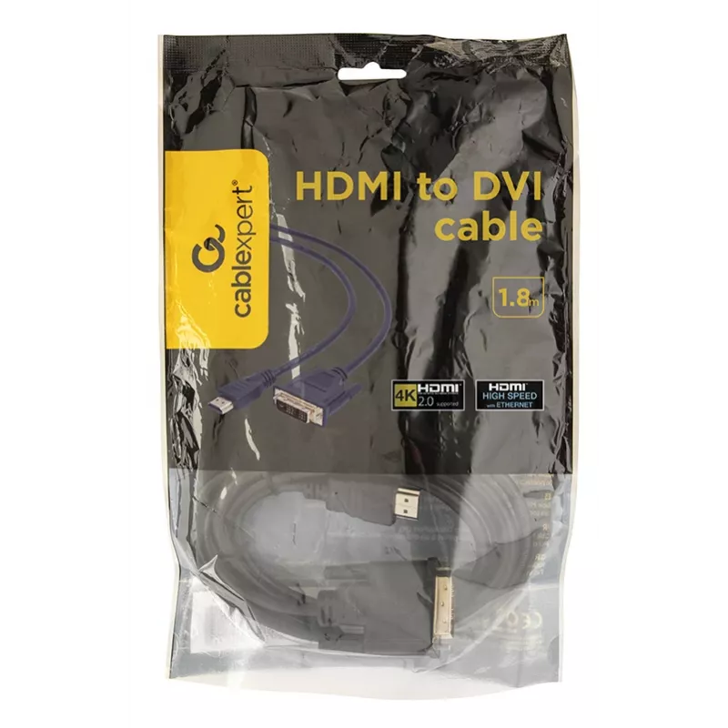 GEMBIRD HDMI to DVI Male-Male Cable With Gold-plated Connectors 2.0m Bulk Package
