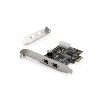 DIGITUS IEEE 1394b Interface Card, Pci-e 3 Port, 2x9-Pin External +1x9-Pin Internal