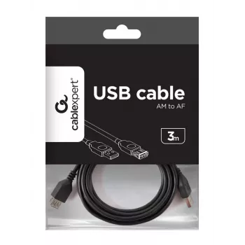 GEMBIRD USB 2.0 Type-A to USB Type-A Extension Cable (AM/AF), 1m - Black