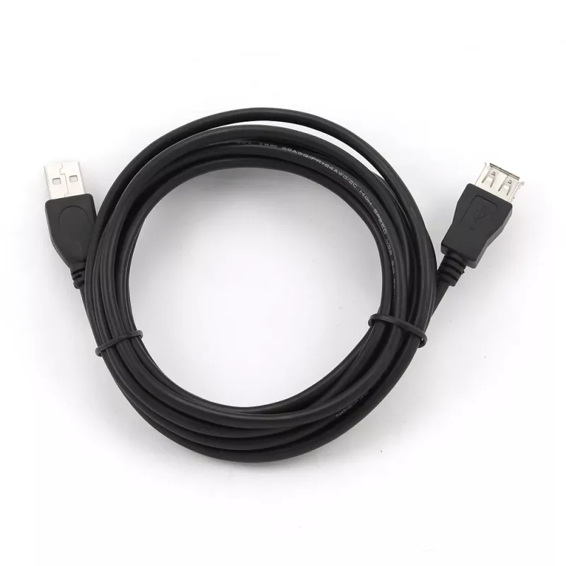 GEMBIRD USB 2.0 Type-A to USB Type-A Extension Cable (AM/AF), 1m - Black