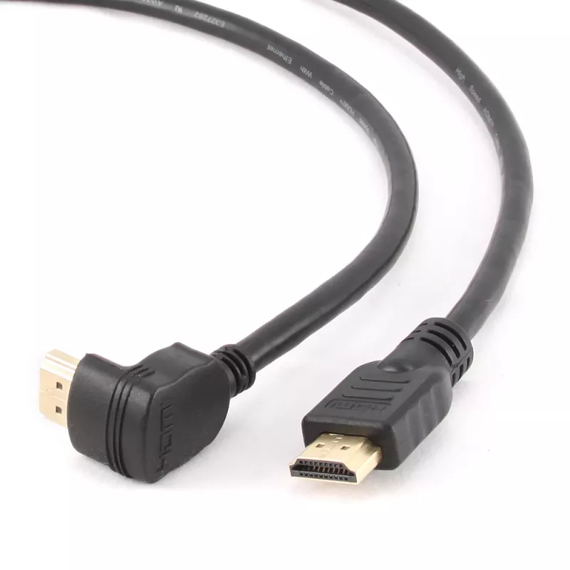 GEMBIRD High Speed HDMI Cable with Ethernet, 90 Degrees Upwards Angled Connector, 3m