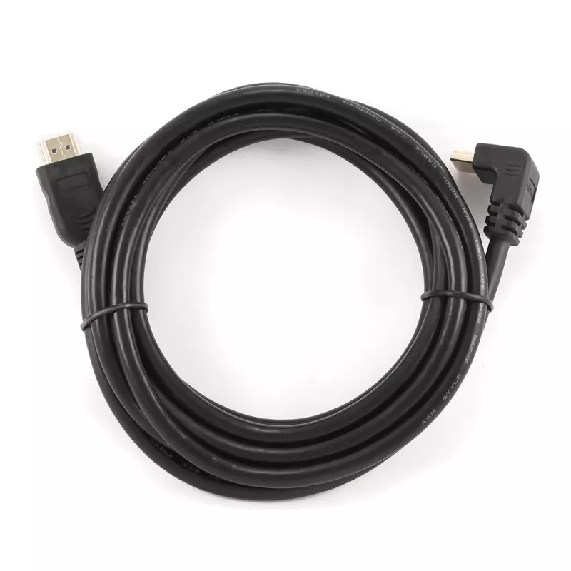 GEMBIRD High Speed HDMI Cable with Ethernet, 90 Degrees Upwards Angled Connector, 3m