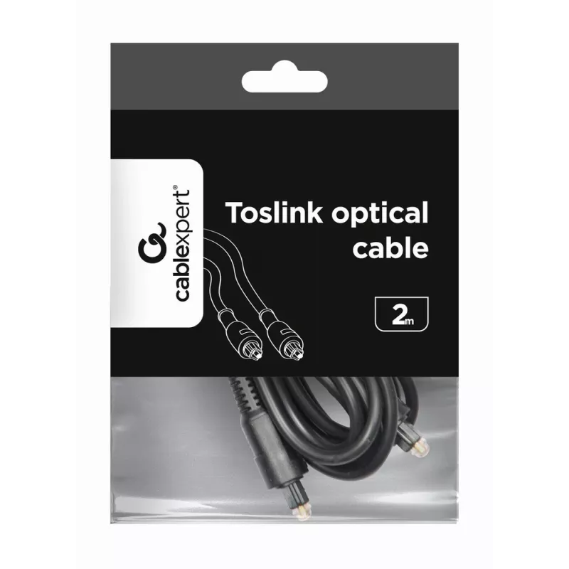 Audio Cable, Gembird Toslink, 2m, Black, Male-Male Connectors