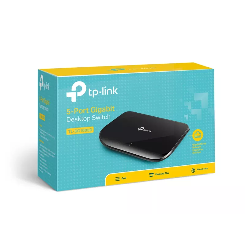 TP-Link 5-Port Gigabit Desktop Network Switch, Unmanaged, Gigabit Ethernet (10/100/1000), Full duplex