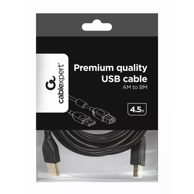 GEMBIRD Premium Quality USB A-plug to B-plug Cable 4.5m - Black