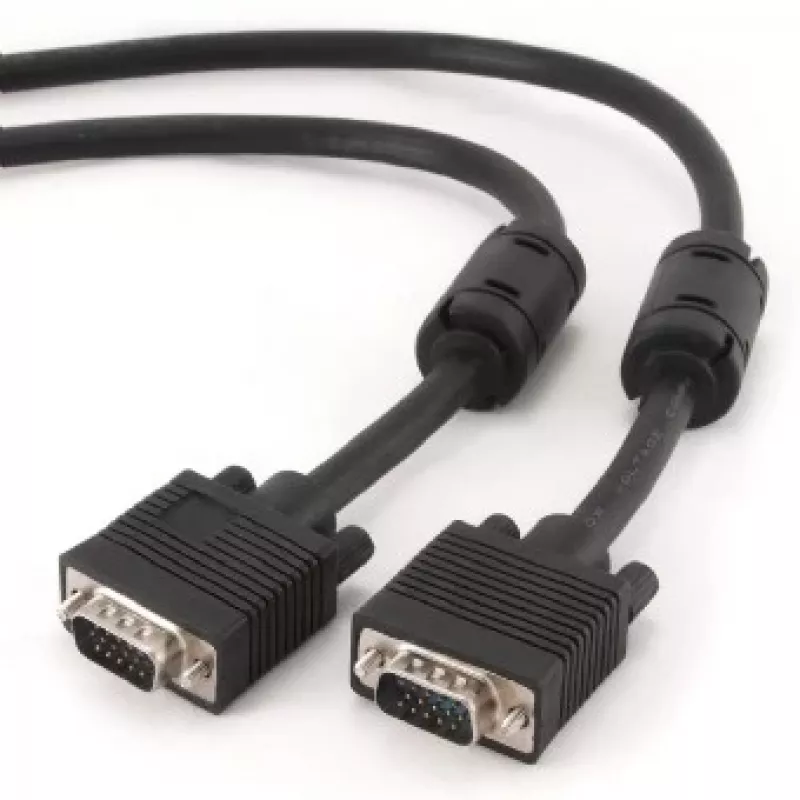 GEMBIRD Premium VGA HD15M/HD15M Dual-Shielded With 2*Ferrite Core 10m Cable/ Black
