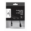 GEMBIRD Double-Sided USB 2.0 AM to Micro-USB Cable, 1m - Black