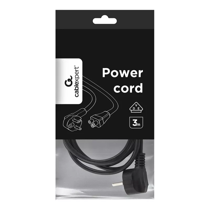 GEMBIRD Power Cord (C5), VDE Approved 3m (Bulk Package)
