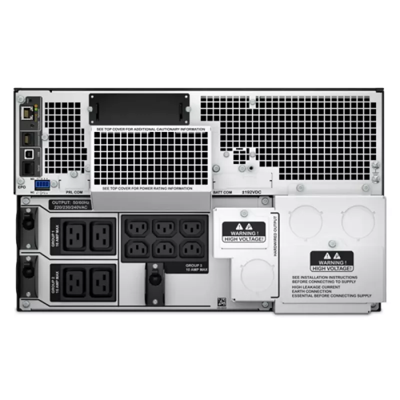 APC Smart-UPS On-Line SRT10KRMXLI - 10kW/VA, 6x C13 + 4x C19 + hardwire 1 phase output, rack mountable, Embedded NMC