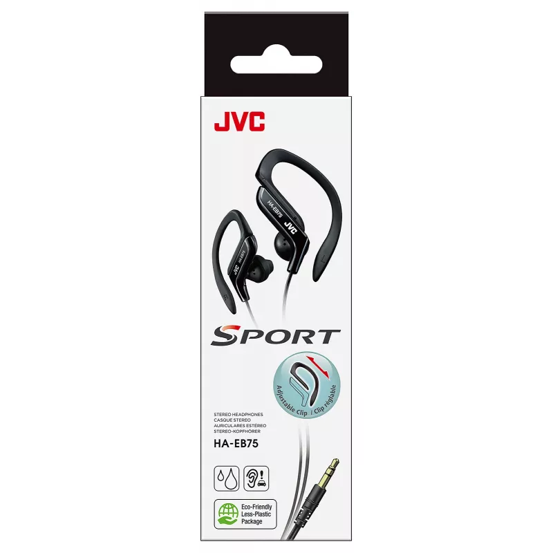 JVC HA-EB75 Sports Wired Black, Wired, 16 - 20000 Hz, Music, 21.1 g, Headphones, Black