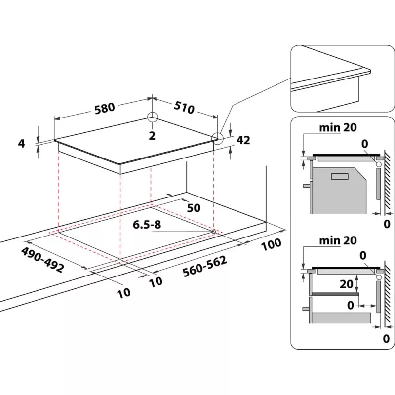 Whirlpool AKT 8130 BA Black Built-in Ceramic hob 4 zone(s)