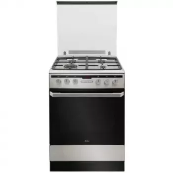 Amica 618GE3.39HZpTaDpNAQ(Xx) Freestanding Gas Cooker with Electric Oven, 4 Burners, 65L, Stainless Steel