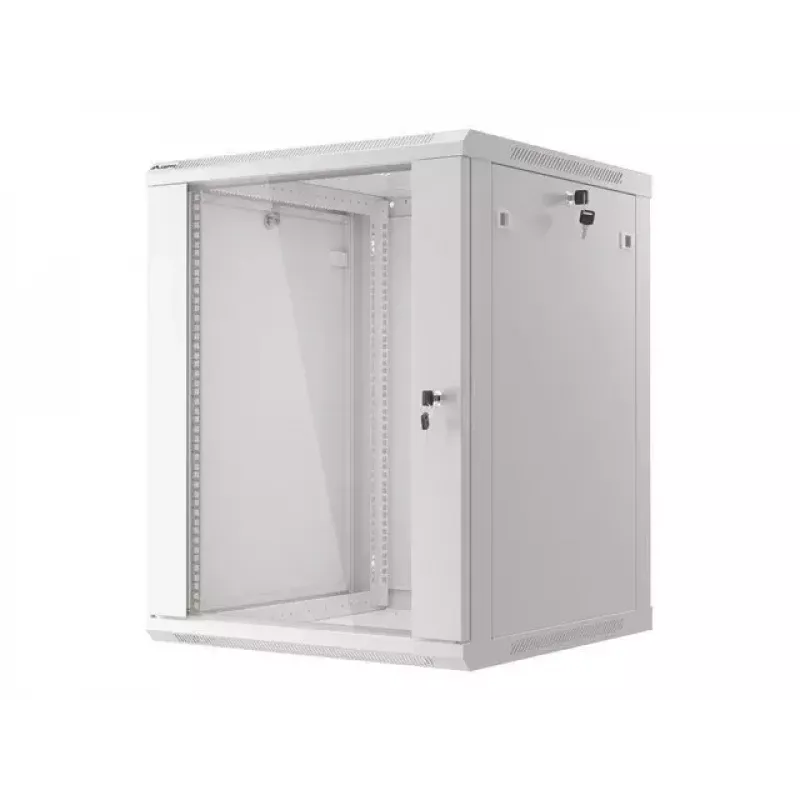 Lanberg WF01-6615-10S Wall Mount Rack Cabinet 15U 19 inch 600x600 mm Grey Glass Door