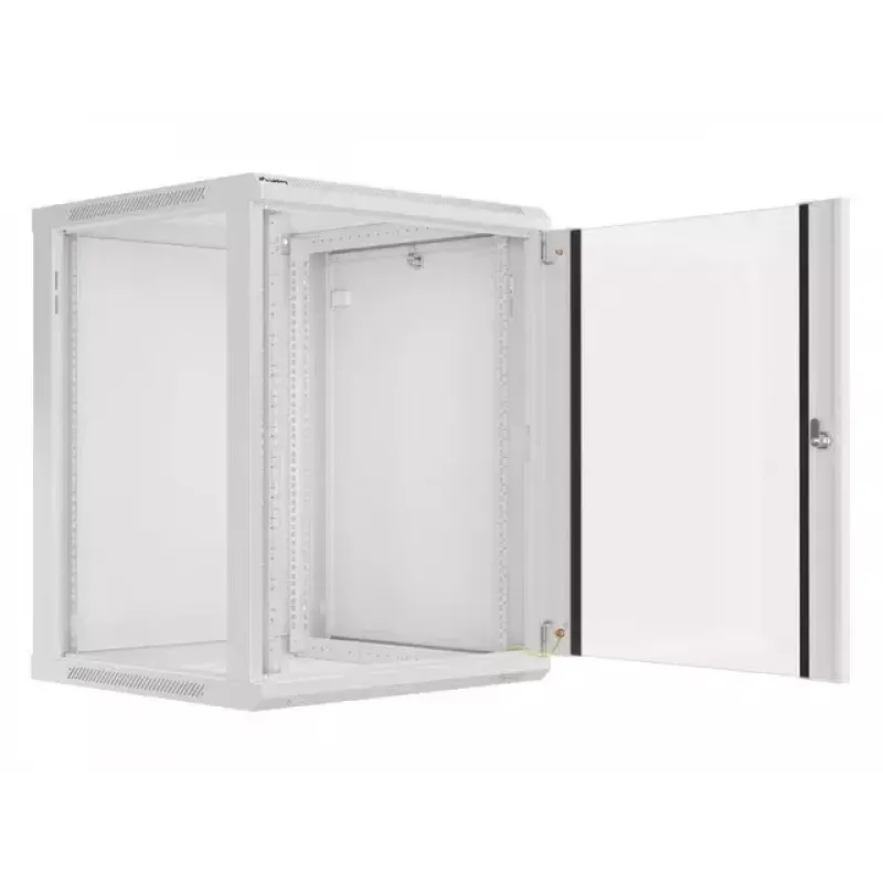 Lanberg WF01-6615-10S Wall Mount Rack Cabinet 15U 19 inch 600x600 mm Grey Glass Door
