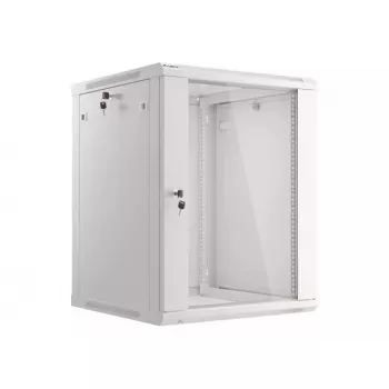 Lanberg WF01-6615-10S Wall Mount Rack Cabinet 15U 19 inch 600x600 mm Grey Glass Door
