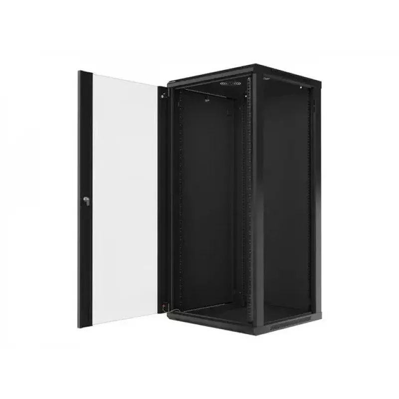 Lanberg WF01-6627-10B 27U 600x600mm Wall-Mount Rack Cabinet, Black, Flat-Pack, IP20, 60kg Load