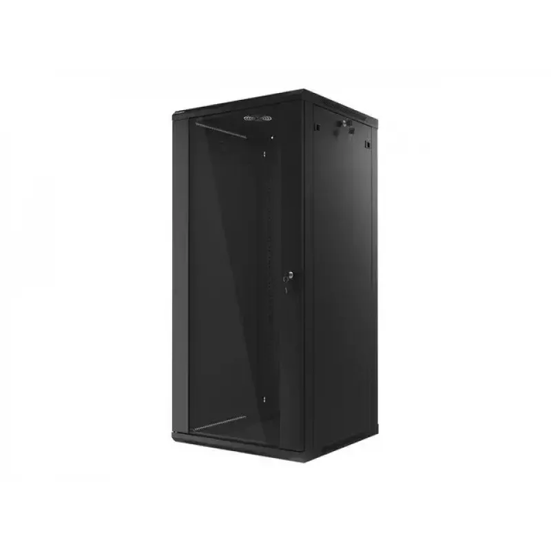 Lanberg WF01-6627-10B 27U 600x600mm Wall-Mount Rack Cabinet, Black, Flat-Pack, IP20, 60kg Load