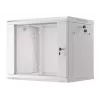 Lanberg WF01-6409-10S Wall-Mounted Rack Cabinet 9U 19 inch 600x450 mm Grey, 60 kg Load, Glass Door